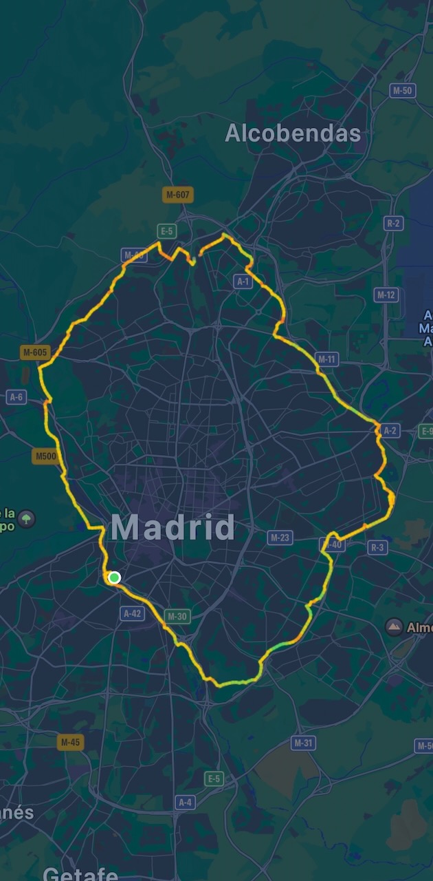 A short version of the Anillo Verde Ciclista de Madrid