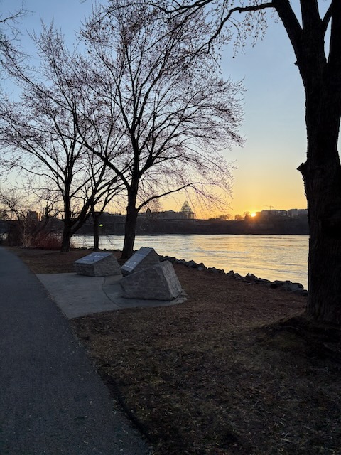 National Gallery of Canada in the sunrise, shot from the Gatineau side